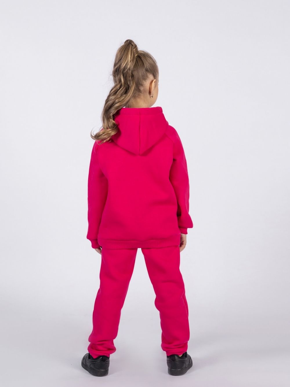 296-Ф. Свитшот с капюшоном  + Штаны, хлопок 65%, 35% ПЭ, 3-х нитка (начес) фуксия 80,86,92