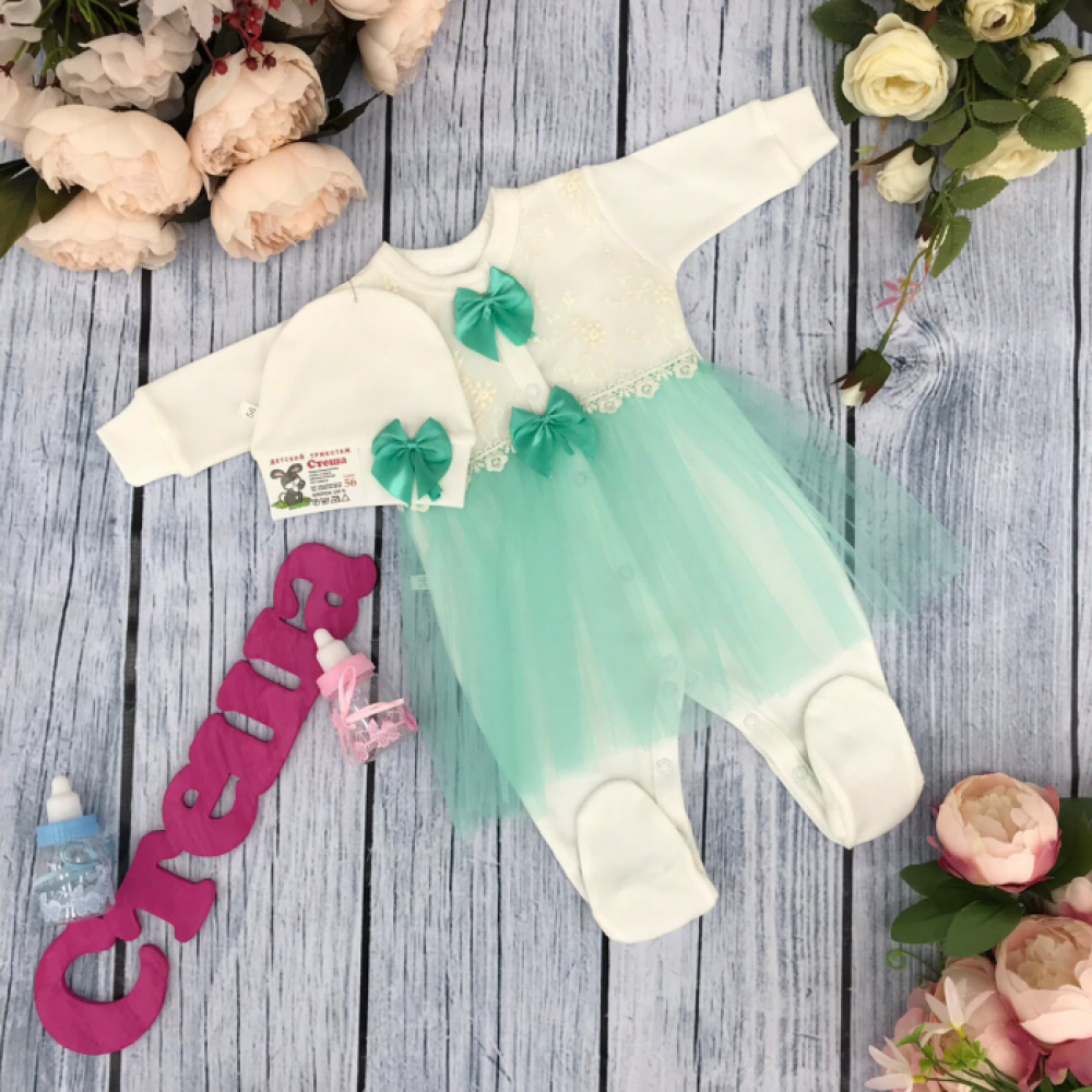 204. Комбинезон ясельный с шапкой,100% хлопок интерлок