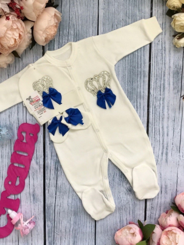 Купить оптом 166. Комбинезон с шапкой и царапками,100% хлопок интерлок в Ачинске